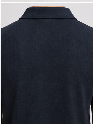 Men's Black Zip Polo T-Shir