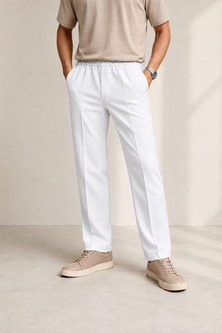 Ova white straight fit trouser