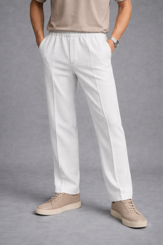 Ova white straight fit trouser