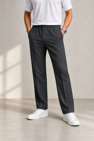 Ova charcoal straight fit trouser